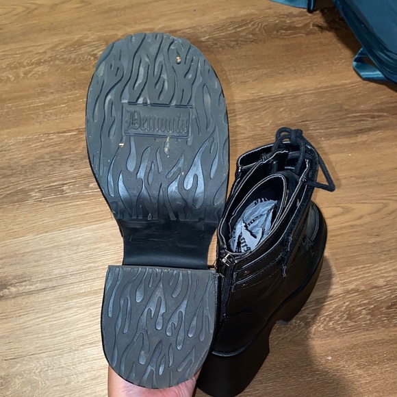 Demonia Black Platform Boots - Picture 7 of 8